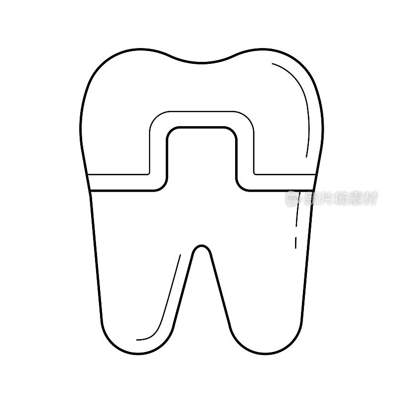 Filled tooth line icon